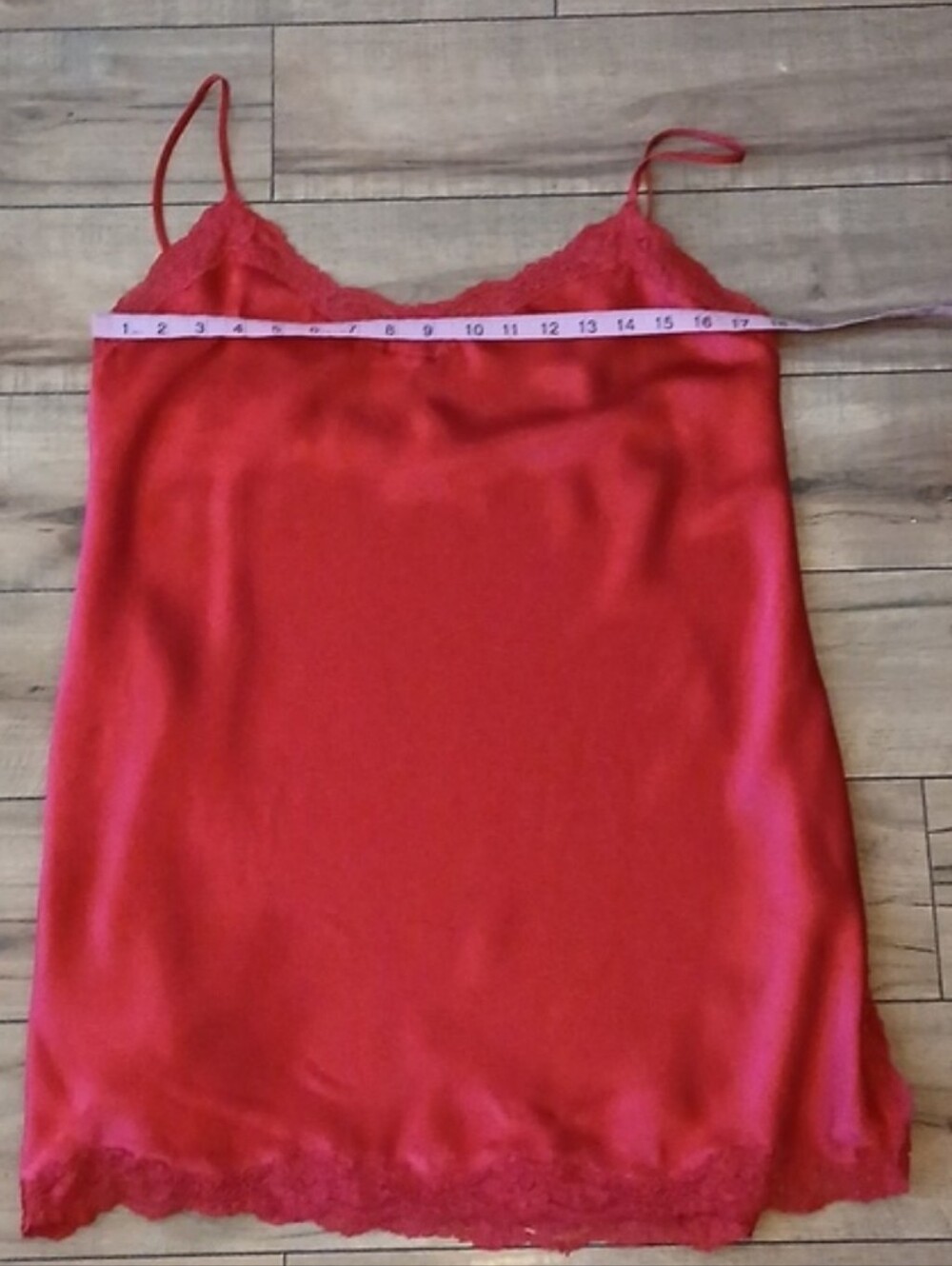 Victoria's Secret Women's Red Lace Trim Slip Mini Dress - Women's Lingerie Large - Picture 9 of 16